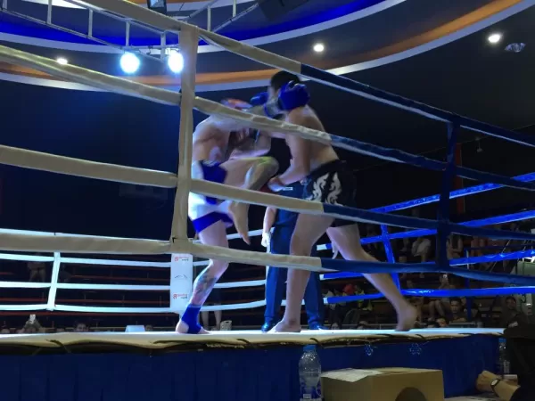 Knock out shot at Chiang Mai Boxing Stadium