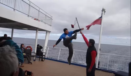 Inuit game presentation while crossing the Davis Strait