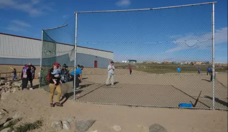 Baseball game with locals in Pond Inlet