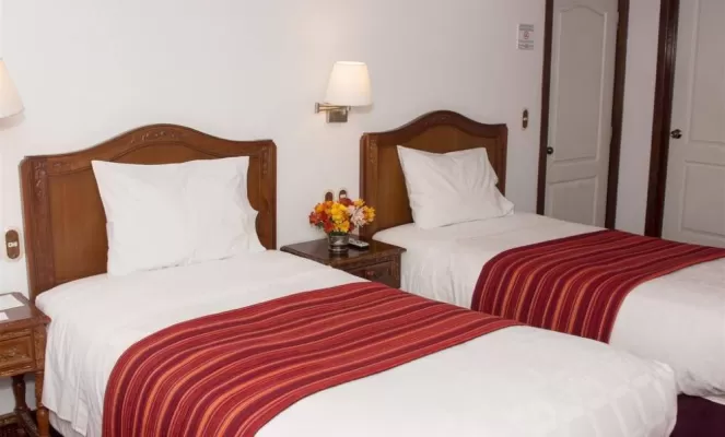 Double room at the Hotel Hacienda Plaza de Armas