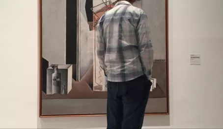 Admiring a Picasso at the Reina Sofia Modern Art Museum