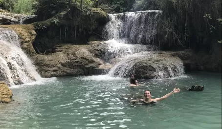 Kuang Si waterfalls - the water was perfectly cool!