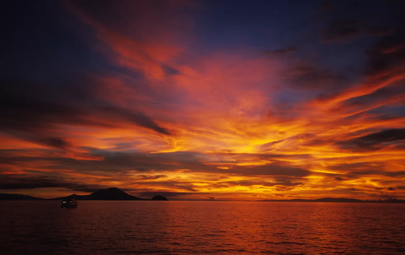Beautiful sunset in Papua New Guinea