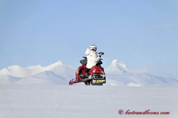 Snowmobiling in the highlands