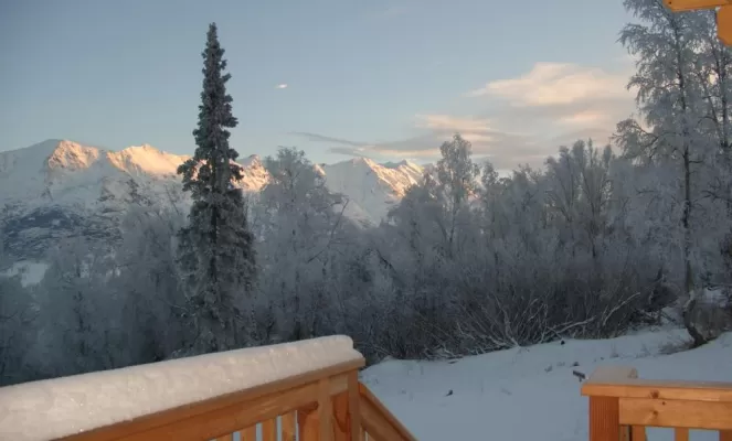 View from the cabin in March