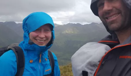 Hiking in the rain at Hatcher Pass