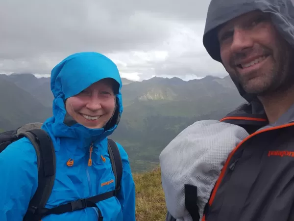 Hiking in the rain at Hatcher Pass