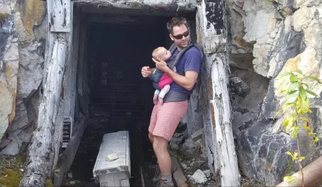 Exploring a mineshaft