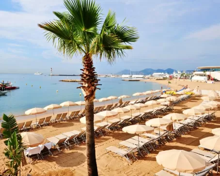 Beautiful beach at Cannes, France