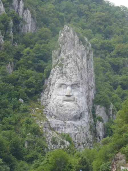 The rock sculpture of Decebalus on the Danube