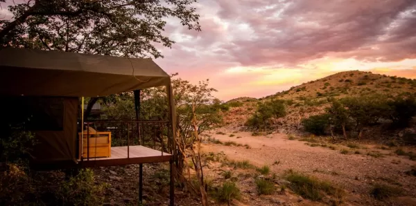 Spectacular sunrises are the norm at //Huab Under Canvas