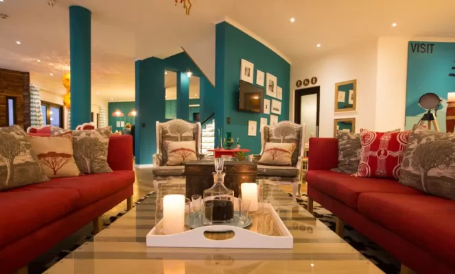 Guest lounge at The Delight, Swakopmund