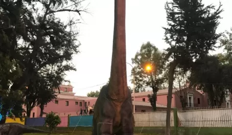 Having fun in the Dinosaur Park in Arequipa