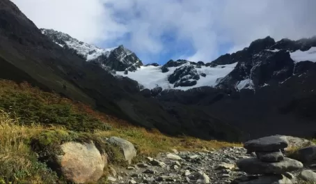 The trail to Martial Glacier