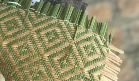 Close up view of the woven material