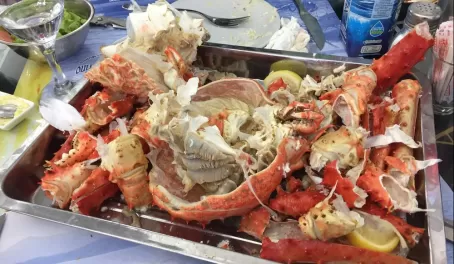 Crazy crab dinner in Ushuaia, Argentina