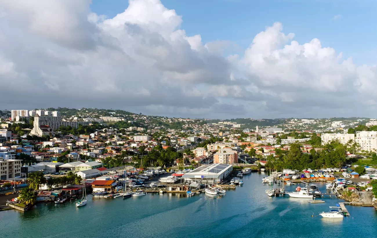Bustling port of Fort de France, Martinique