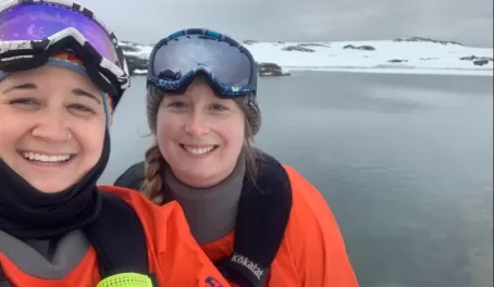 Karen and Meg loving life in Antarctica