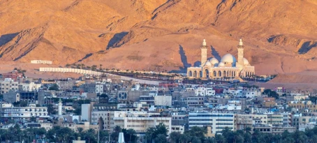 Sunlight over the Aqaba skyline