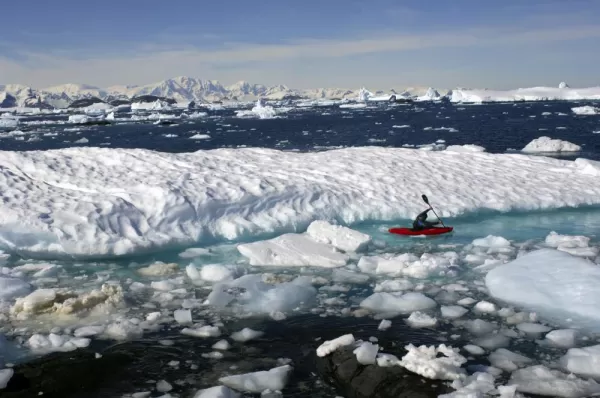 Kayaking among the icebergs and bergy bits