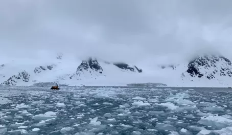 Zodiac cruise through the brash ice