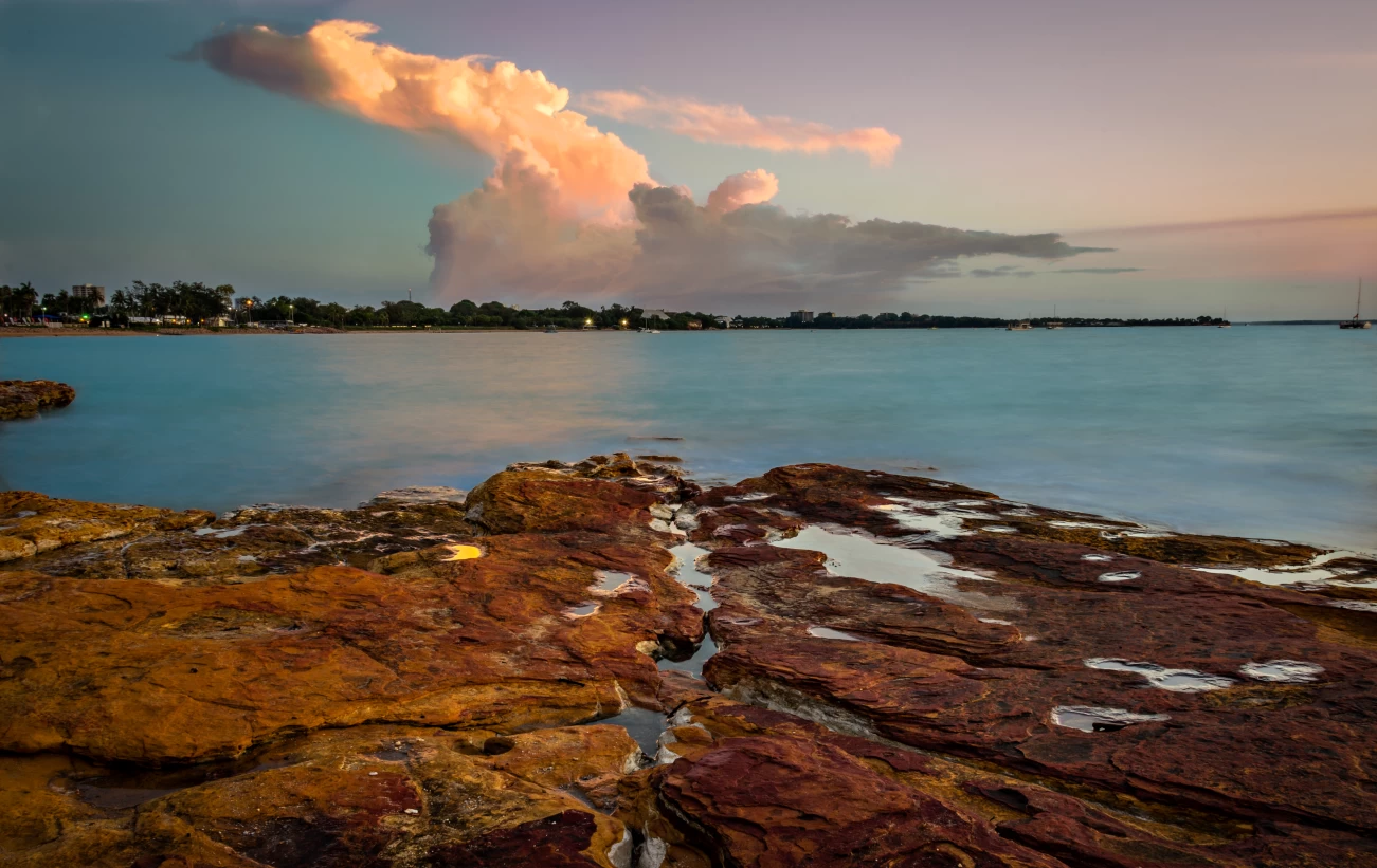 Vibrant sunset colors over the Australian coast