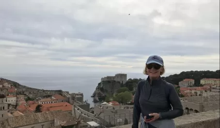 My mom with the Old City at her feet