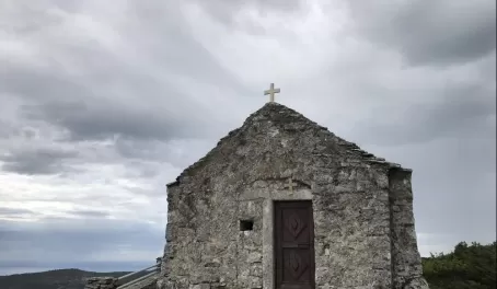 Mount Hum is the top of Vis, where you will find a old but still-visited church