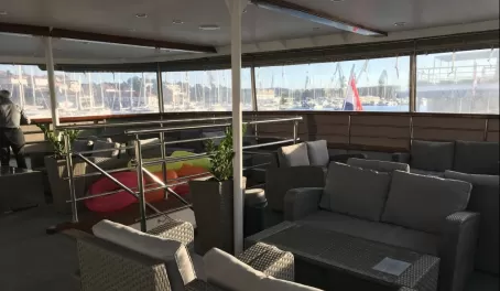 Relax in the lounge area on the Main Deck