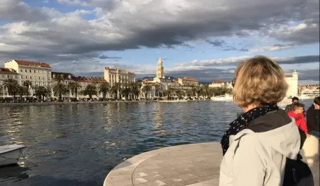Taking in the view of Split's promenade