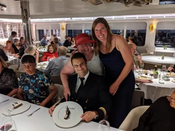 Farewell dinner with captain on Le Bougainville