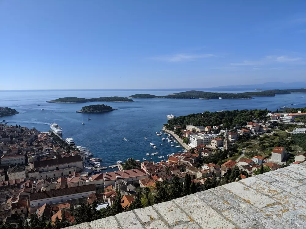 Overlooking the Hvar Harbor from the Spanish Fortress