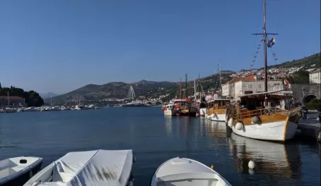 Ships in the harbor of Dubrovnik