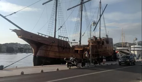 Ships in the harbor of Dubrovnik