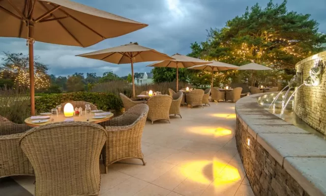 Enjoy a peaceful evening on the outdoor patio