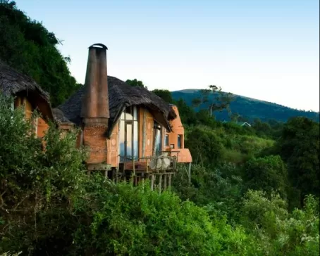 andBeyond Ngorongoro Crater Lodge situated in the hillside