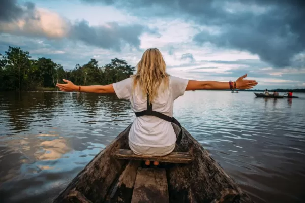 Canoeing in the Amazon