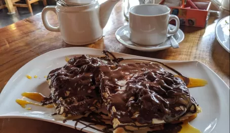 Chocolate Caramel pancakes!