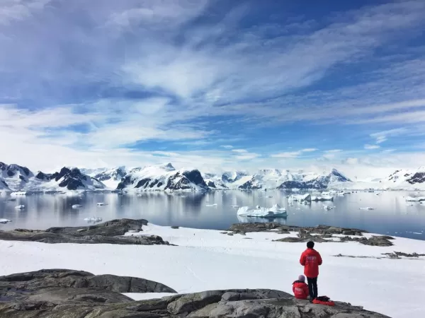 Admiring the views of Antarctica