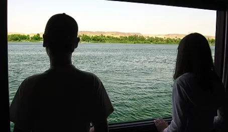 View out the picture window of the Nile