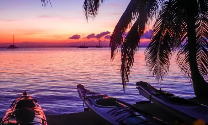 Sunset at Belize Barrier Reef
