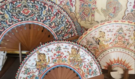 Hand painted Balinese fans