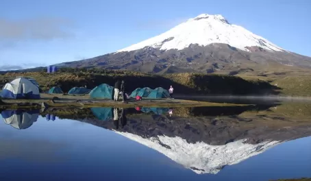 Camping near the base of the Cotopaxi Volcano