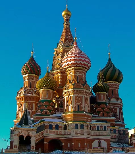 Famous St. Basil's Cathedral in Moscow