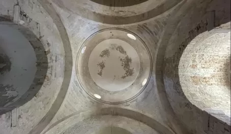 View of the ceiling in a beautiful church on the island within Mljet.