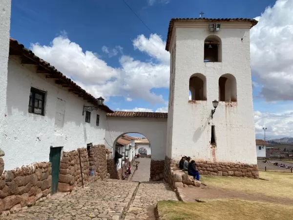 Church built on the top of the pyramid in Chinchero