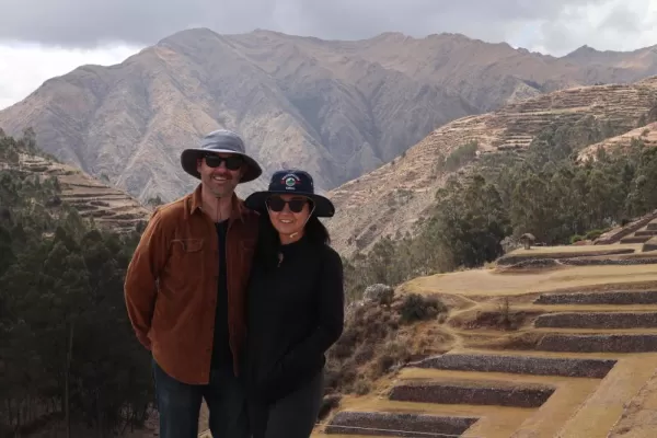 Nico and I in front of the Chinchero terraces