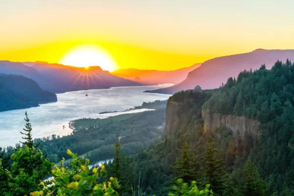 Sunrise at Crown Point, Columbia River Gorge, Oregon