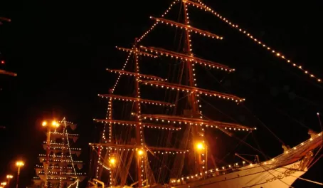 Celebrating 200 yrs of Independence: Ships all lit up