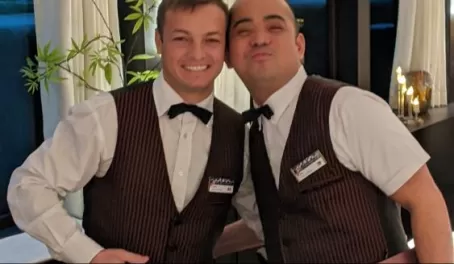 A couple of our favorite waiters on the Amalucia